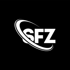 SFZ logo. SFZ letter. SFZ letter logo design. Initials SFZ logo linked with circle and uppercase monogram logo. SFZ typography for technology, business and real estate brand.