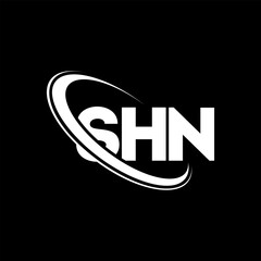 SHN logo. SHN letter. SHN letter logo design. Initials SHN logo linked with circle and uppercase monogram logo. SHN typography for technology, business and real estate brand.