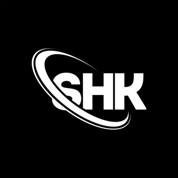 SHK logo. SHK letter. SHK letter logo design. Initials SHK logo linked with circle and uppercase monogram logo. SHK typography for technology, business and real estate brand.