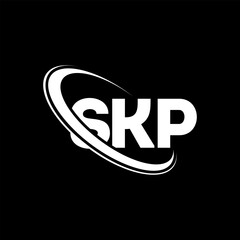 SKP logo. SKP letter. SKP letter logo design. Initials SKP logo linked with circle and uppercase monogram logo. SKP typography for technology, business and real estate brand.