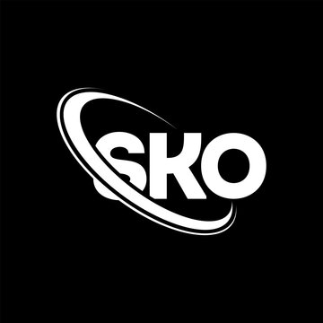 SKO logo. SKO letter. SKO letter logo design. Initials SKO logo linked with circle and uppercase monogram logo. SKO typography for technology, business and real estate brand.