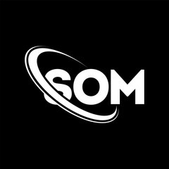 SOM logo. SOM letter. SOM letter logo design. Initials SOM logo linked with circle and uppercase monogram logo. SOM typography for technology, business and real estate brand.