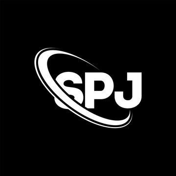 SPJ logo. SPJ letter. SPJ letter logo design. Initials SPJ logo linked with circle and uppercase monogram logo. SPJ typography for technology, business and real estate brand.