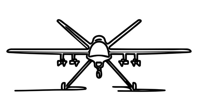 black and white drone sketch clip art preview