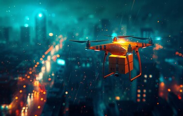 A drone captures the mesmerizing cityscape at night, illuminating the bustling streets with vibrant lights in a breathtaking screenshot