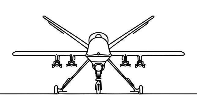 black and white drone outline clip art preview
