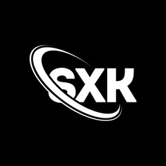 SXK logo. SXK letter. SXK letter logo design. Initials SXK logo linked with circle and uppercase monogram logo. SXK typography for technology, business and real estate brand.