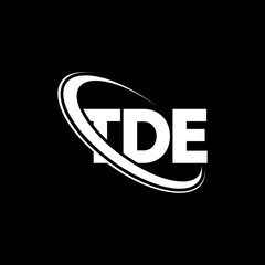 TDE logo. TDE letter. TDE letter logo design. Initials TDE logo linked with circle and uppercase monogram logo. TDE typography for technology, business and real estate brand.
