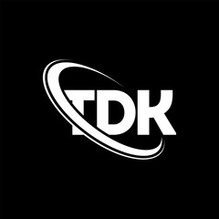 TDK logo. TDK letter. TDK letter logo design. Initials TDK logo linked with circle and uppercase monogram logo. TDK typography for technology, business and real estate brand.
