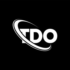TDO logo. TDO letter. TDO letter logo design. Initials TDO logo linked with circle and uppercase monogram logo. TDO typography for technology, business and real estate brand.