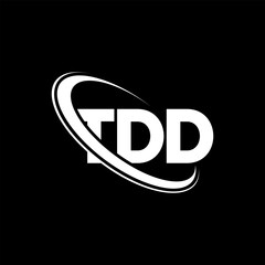 TDD logo. TDD letter. TDD letter logo design. Initials TDD logo linked with circle and uppercase monogram logo. TDD typography for technology, business and real estate brand.