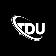 TDU logo. TDU letter. TDU letter logo design. Initials TDU logo linked with circle and uppercase monogram logo. TDU typography for technology, business and real estate brand.