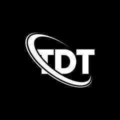 TDT logo. TDT letter. TDT letter logo design. Initials TDT logo linked with circle and uppercase monogram logo. TDT typography for technology, business and real estate brand.
