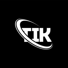 TIK logo. TIK letter. TIK letter logo design. Initials TIK logo linked with circle and uppercase monogram logo. TIK typography for technology, business and real estate brand. - obrazy, fototapety, plakaty
