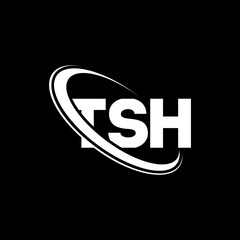 TSH logo. TSH letter. TSH letter logo design. Initials TSH logo linked with circle and uppercase monogram logo. TSH typography for technology, business and real estate brand.
