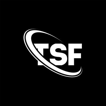 TSF logo. TSF letter. TSF letter logo design. Initials TSF logo linked with circle and uppercase monogram logo. TSF typography for technology, business and real estate brand.