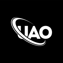 UAO logo. UAO letter. UAO letter logo design. Intitials UAO logo linked with circle and uppercase monogram logo. UAO typography for technology, business and real estate brand.