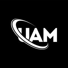 Fototapeta na wymiar UAM logo. UAM letter. UAM letter logo design. Intitials UAM logo linked with circle and uppercase monogram logo. UAM typography for technology, business and real estate brand.