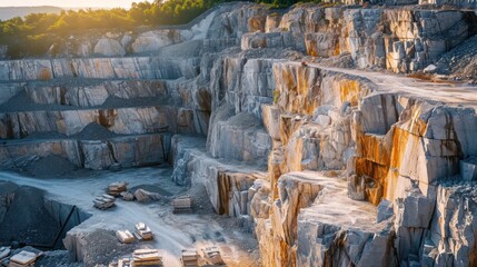 Large limestone quarry for cement factory limestone mining