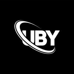 UBY logo. UBY letter. UBY letter logo design. Intitials UBY logo linked with circle and uppercase monogram logo. UBY typography for technology, business and real estate brand.