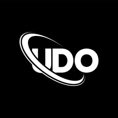 UDO logo. UDO letter. UDO letter logo design. Initials UDO logo linked with circle and uppercase monogram logo. UDO typography for technology, business and real estate brand.
