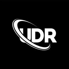 UDR logo. UDR letter. UDR letter logo design. Initials UDR logo linked with circle and uppercase monogram logo. UDR typography for technology, business and real estate brand.