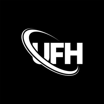 UFH logo. UFH letter. UFH letter logo design. Initials UFH logo linked with circle and uppercase monogram logo. UFH typography for technology, business and real estate brand.