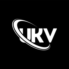 UKV logo. UKV letter. UKV letter logo design. Initials UKV logo linked with circle and uppercase monogram logo. UKV typography for technology, business and real estate brand.