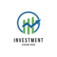 Investment business finance logo design with growth up 
