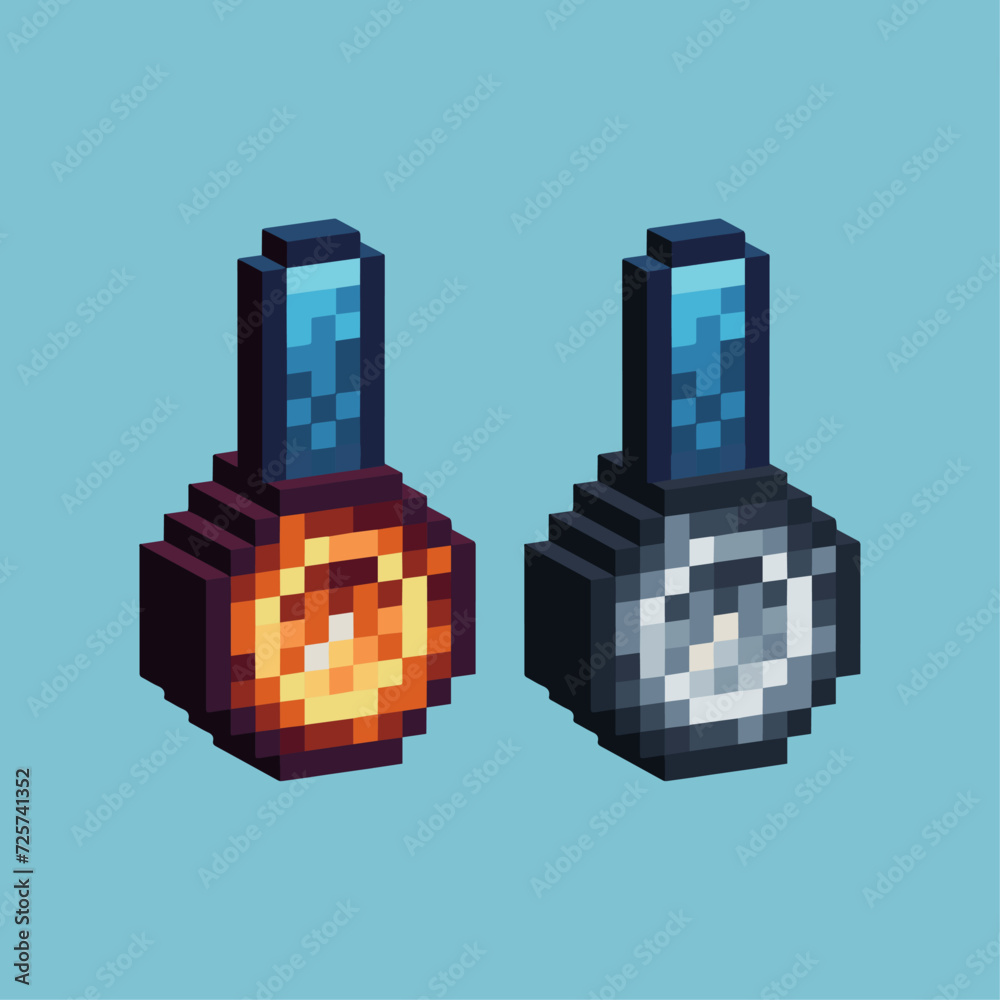 Poster isometric pixel art 3d of medal winner icon for items asset. medallion icon on pixelated style.8bits