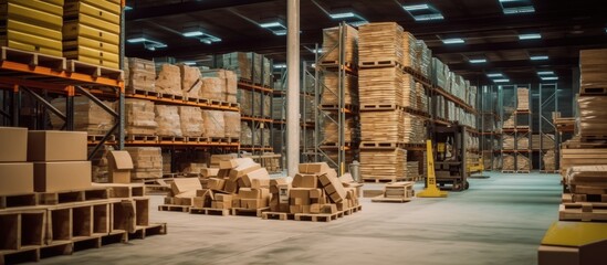 Warehouse for storing building materials in a building shop