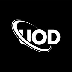 UOD logo. UOD letter. UOD letter logo design. Initials UOD logo linked with circle and uppercase monogram logo. UOD typography for technology, business and real estate brand.