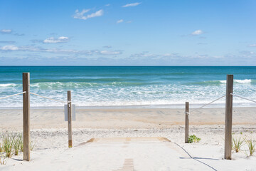 Topsail Island Beach access in summer.