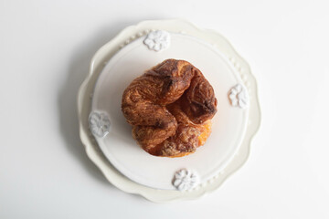 Traditional French Bread , Kouign Amann , white background