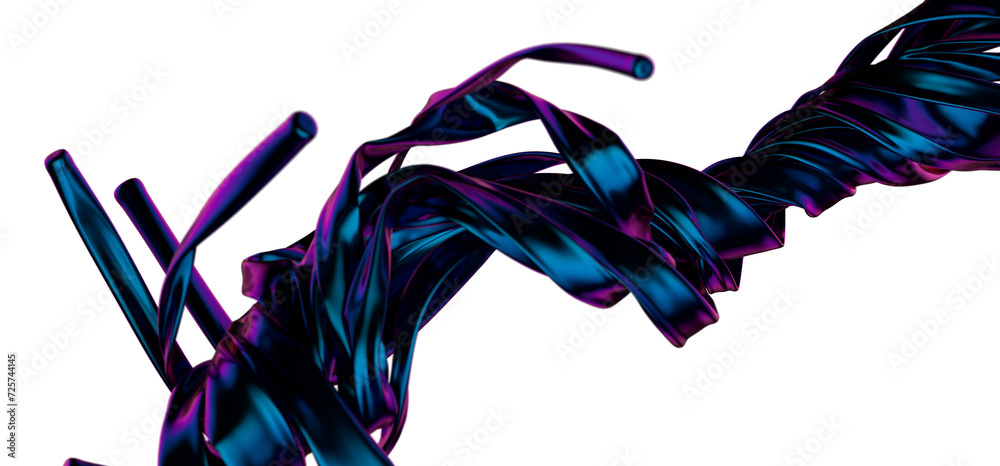 Aufkleber Dynamic Aquatic Motion: AbstracDynamic Aquatic Motion: Abstract 3D Blue Wave Illustration for Dynamic Visualst 3D Blue Wave Illustration for Dynamic Visuals