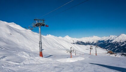 Fototapeta na wymiar ski resort in sunny day