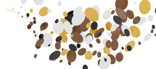 Multicolor confetti abstract background with a lot of falling pieces, isolated on a white background. Festive decorative tinsel element for design