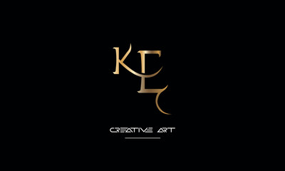 EK, KE, E, K abstract letters logo monogram