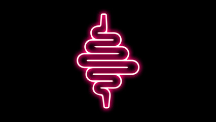 Stomach human organ neon icon. Illustration of Medical Human Health Objects..