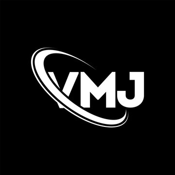VMJ logo. VMJ letter. VMJ letter logo design. Initials VMJ logo linked with circle and uppercase monogram logo. VMJ typography for technology, business and real estate brand.