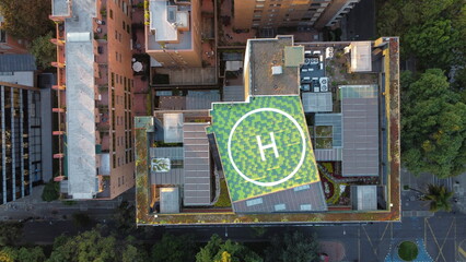 Aerial photography of the city of Bogotá, with its buildings and beautiful colors.