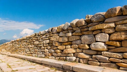 antique wall made of natural stone ancient culture