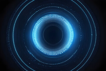 Blue Circle of Glowing Dots Abstract Technology Background for Modern Websites and Presentations