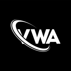 VWA logo. VWA letter. VWA letter logo design. Initials VWA logo linked with circle and uppercase monogram logo. VWA typography for technology, business and real estate brand.
