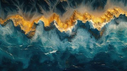 Foto op Canvas An Aerial Exploration of Untamed Beauty: Capturing the Abstract Textures, Patterns, and Natural Beauty of a Mountain Range in a Stunning Aerial Perspective © Fostor