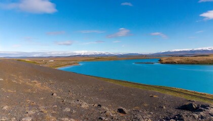blue lake in iceland
