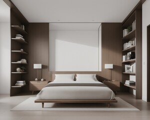 Fototapeta premium Luxury comfortable hotel bedroom interior design