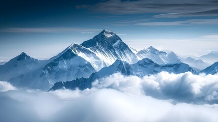 Top Of Mount Everest In The Himalayan Mountains (Generative AI). - obrazy, fototapety, plakaty