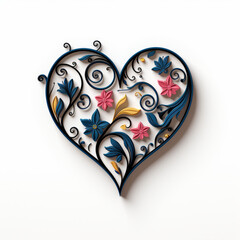Ornate Floral Heart Illustration

