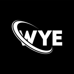 WYE logo. WYE letter. WYE letter logo design. Initials WYE logo linked with circle and uppercase monogram logo. WYE typography for technology, business and real estate brand.
